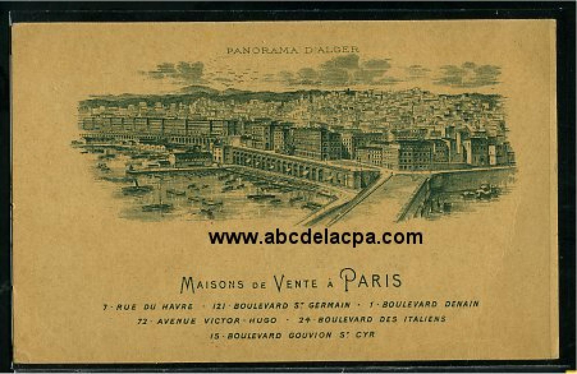 Alger -      Bâtiments  - Vins d'Algérie de la province d'Alger - Maison de vente à Paris