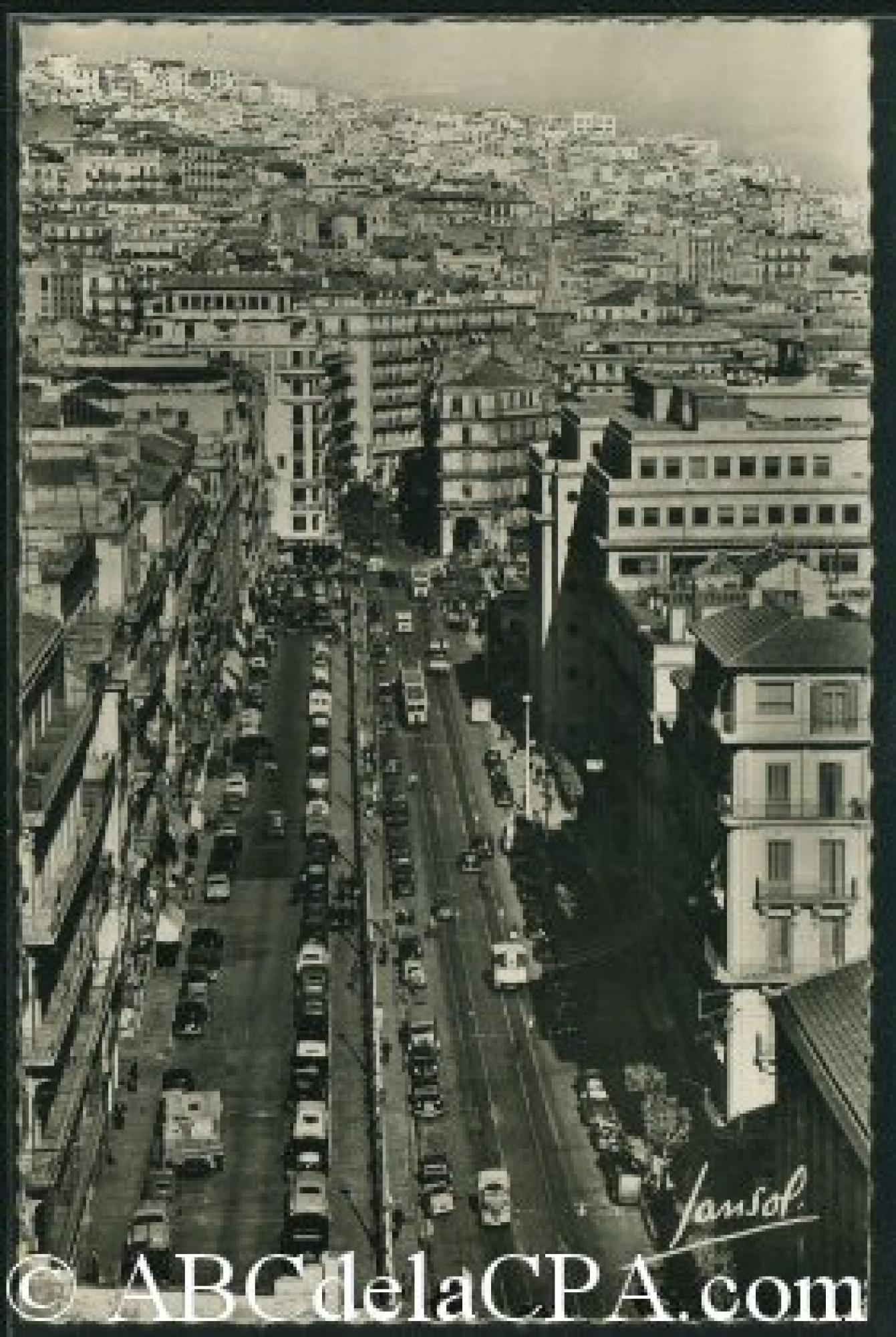 Alger - Rues  - La rue Lelluch et Boulevard Bugeaud