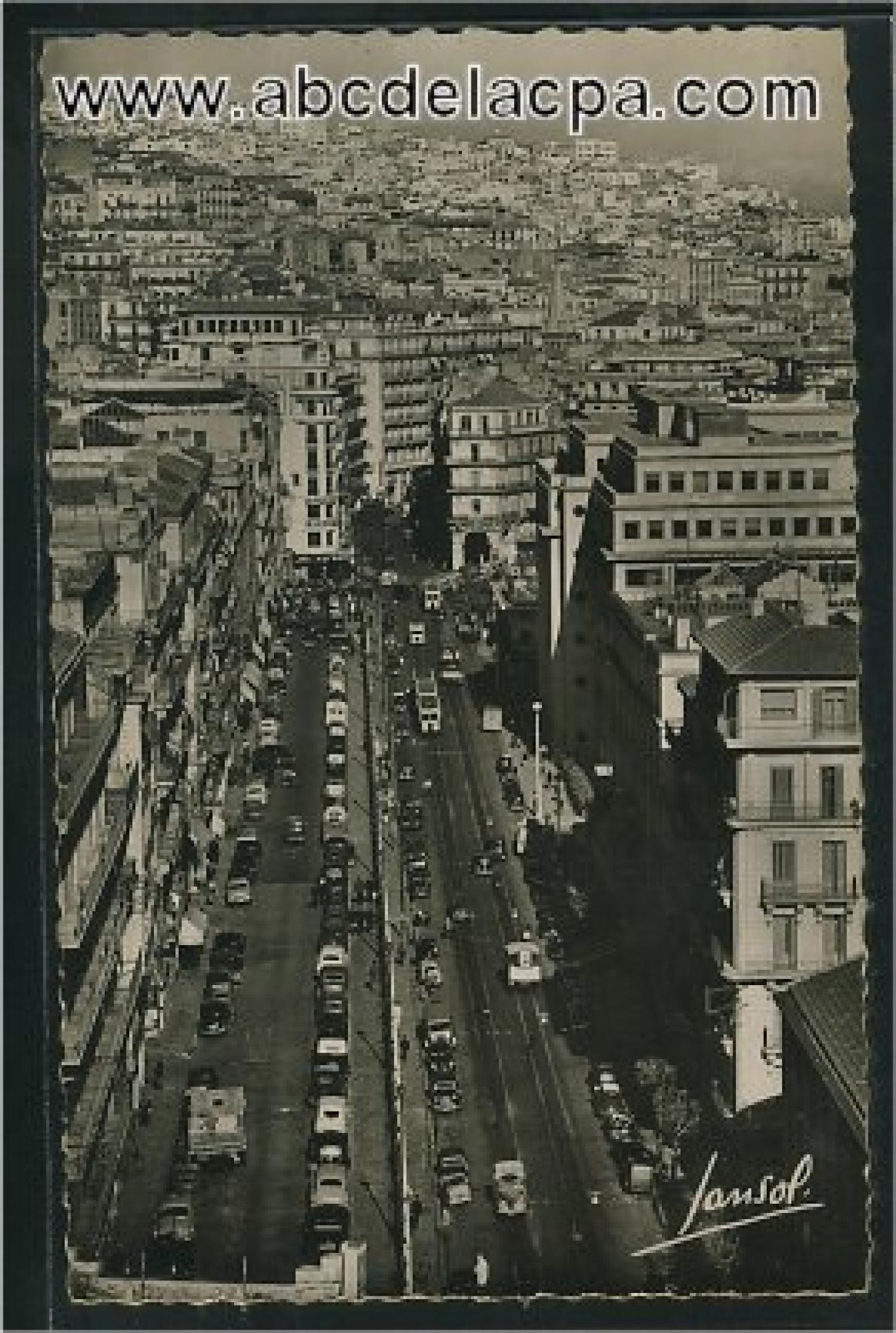 Alger - Vue      Générale  - Boulevard Bugeaud et rue Leluch