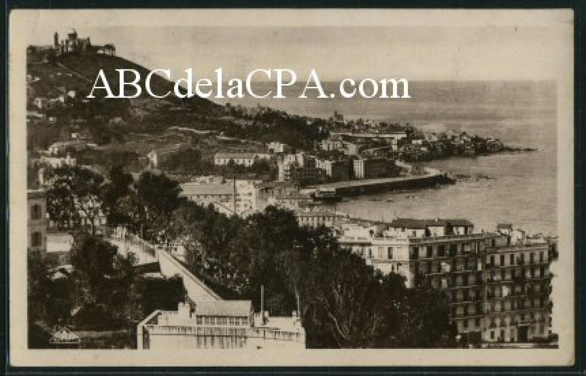 Alger - Bab el      Oued  - Vue sur Bab el Oued et N.D. d'Afrique
