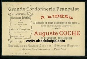 Bône -  Bâtiments  - grande cordonnerie française - a l'idéal - auguste coche, 12 rue bugeaud