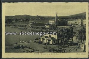 Bône - Le      Port  - un coin du port et la gare