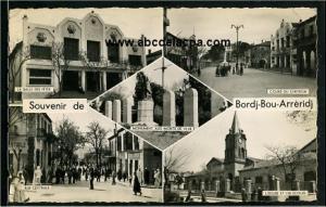Bordj   Bou-Arréridj  - souvenir de bordj bou arreridj - la salle des fêtes, cours du cheyron, monument aux morts 14-18, rue centrale, l'église et les écoles