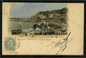 Bou Haroun  - castiglione - bou haroun, village de pêcheurs - carte aquarellée