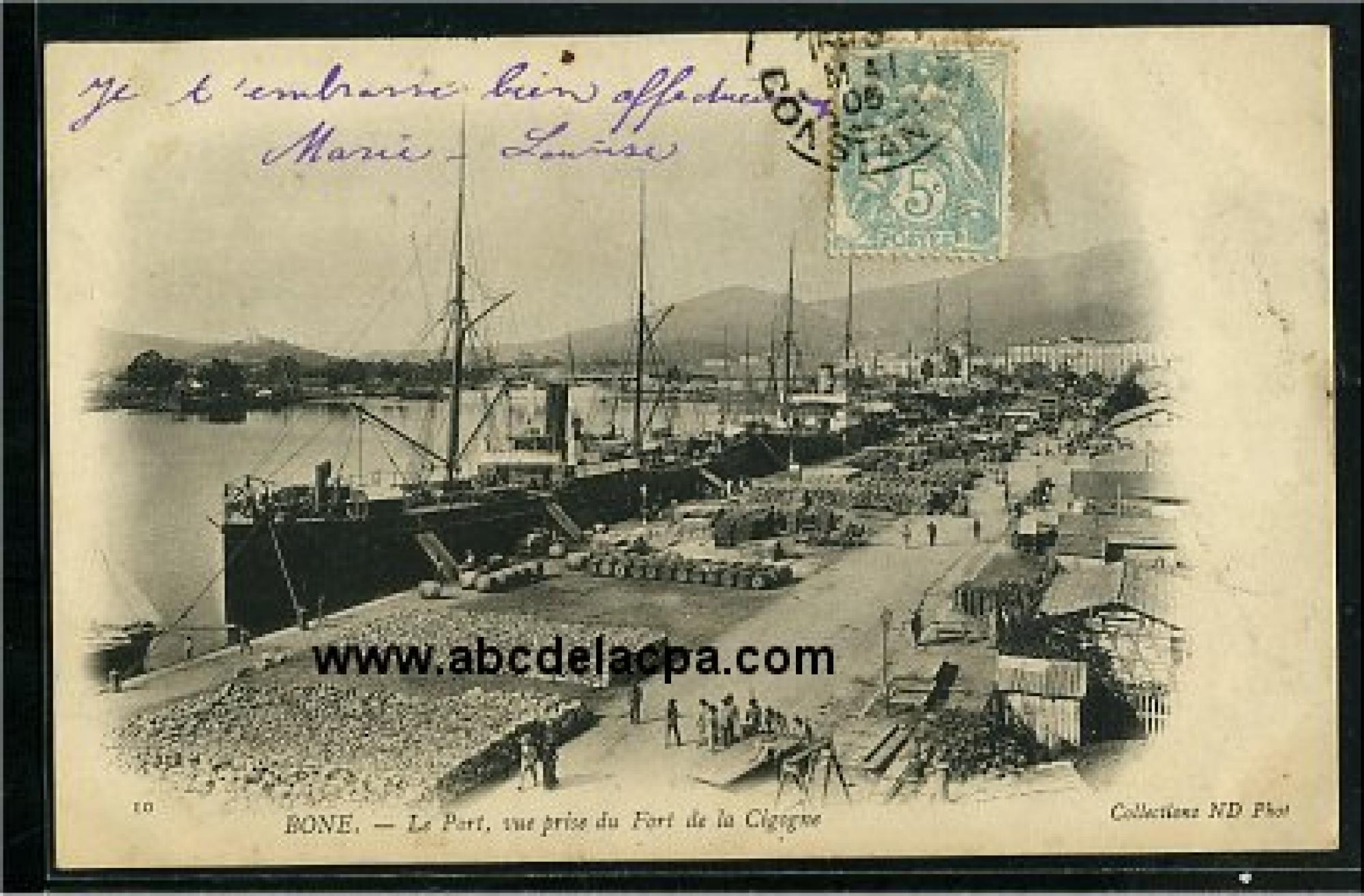 Bône - Le      Port  - le port, vue prise du fort de la cigogne