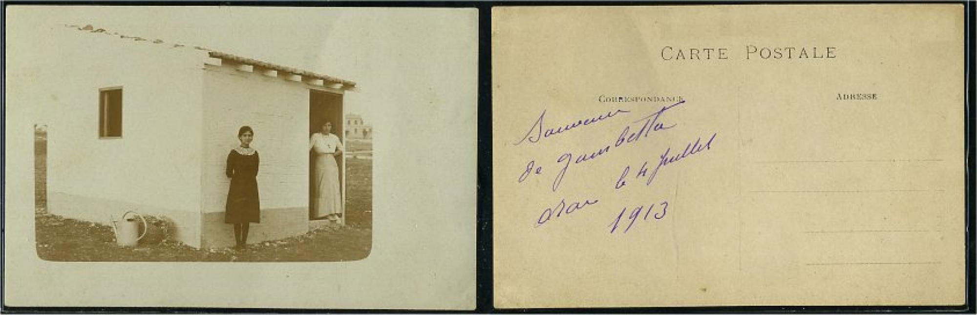 Gambetta (Taoura)  - gambetta - texte manuscrit au dos  