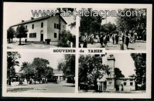 Taher  - souvenir de taher - la poste - route principale - la place et l'hôtel - la mosquée