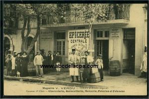 Teniet el Haad  - epicerie centrale - magasins v. verdu - conserves 1er choix - charcuterie, quincaillerie, mercerie, poteries et faïences