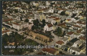 Tizi Ouzou  - vue aérienne de la ville - au centre, l'église et avenue ferd. aillaud