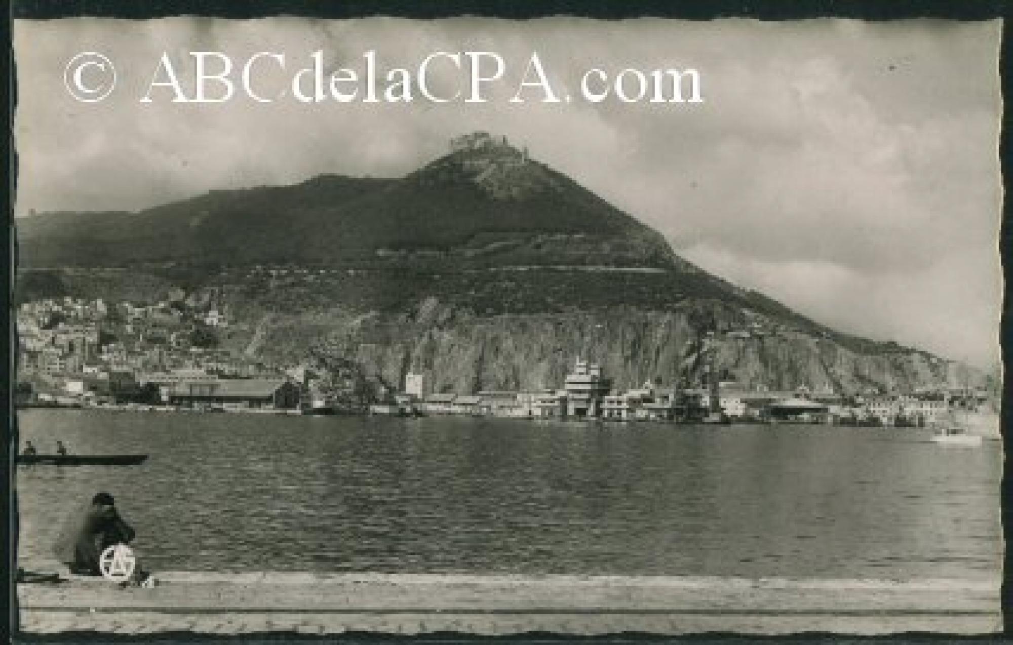 Oran - Le port  - le vieux port et la montagne de santa-cruz