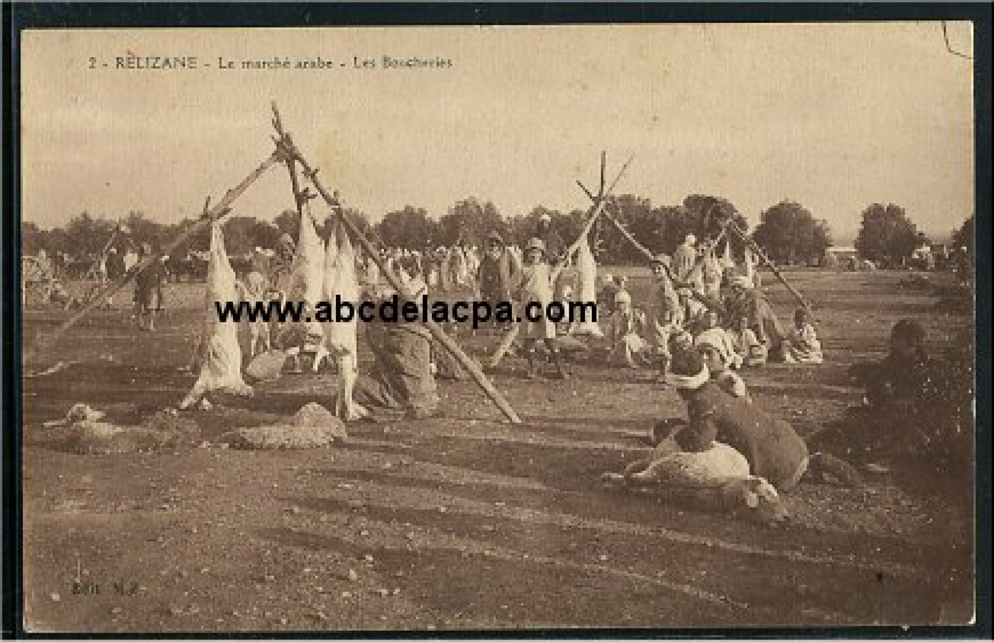Relizane  - le marché arabe - les boucheries