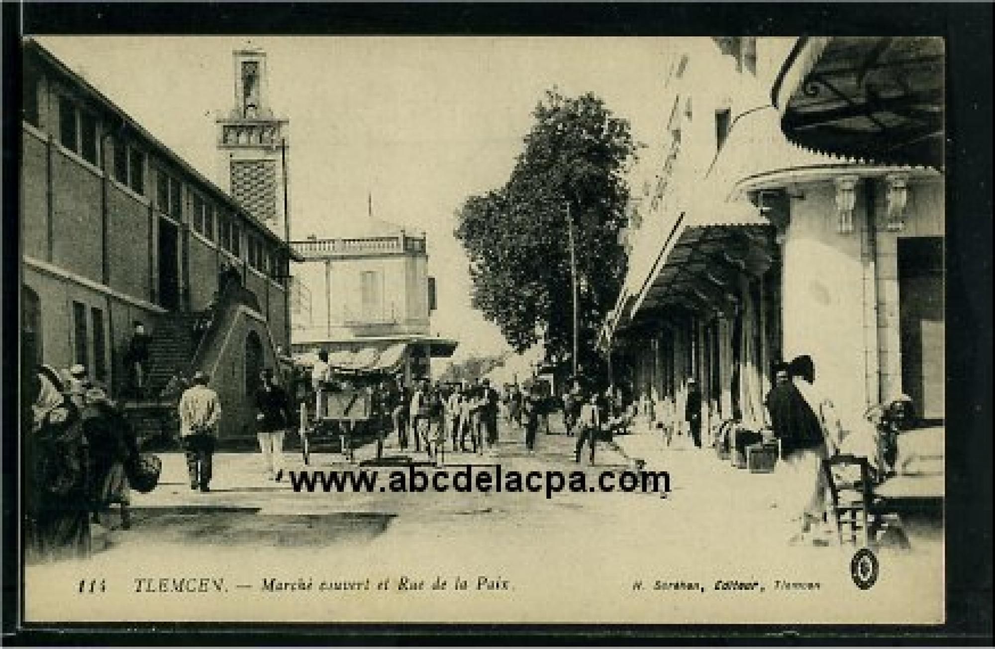 Tlemcen  - marché couvert et rue de la paix