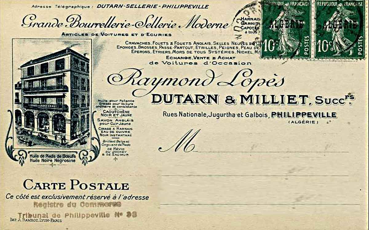 Grande Bourrellerie Raymond Lopès DUTARN & MILLET Philipeville Skikda