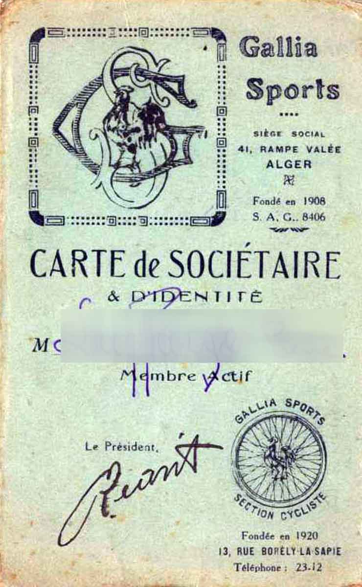 Galia Sport Carte de sociétaire