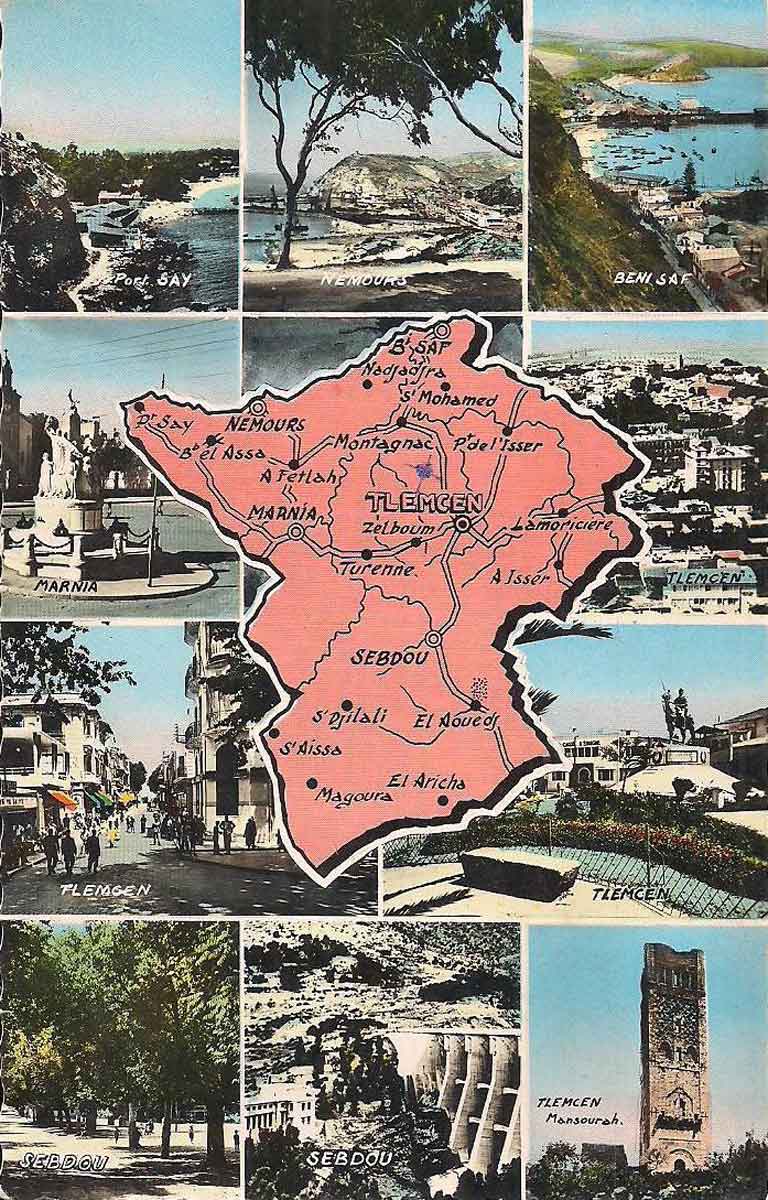 Ancienne carte Departement tlemcen