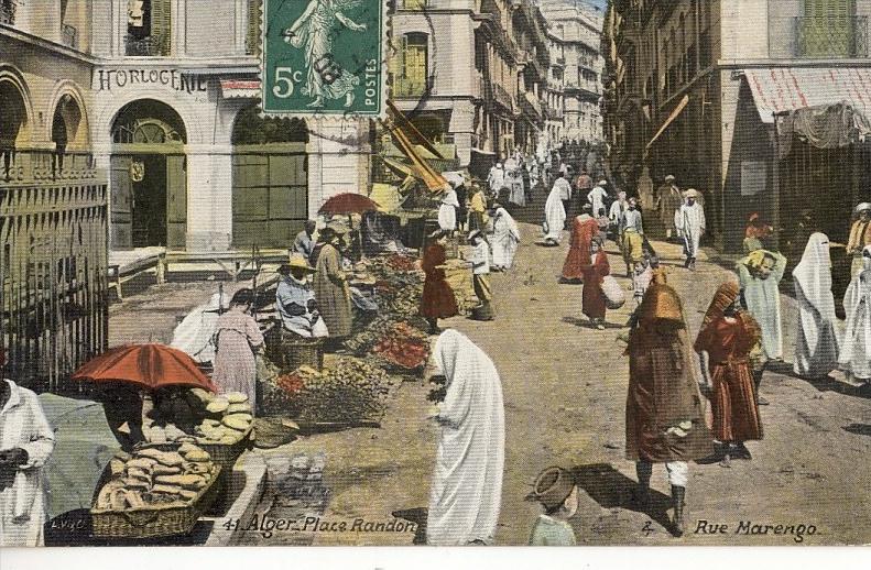 cpa-Alger-place Randon -rue Marengo