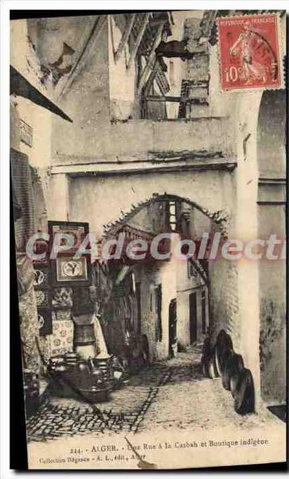 CPA Alger Une Rue A La Casbah Et Boutique Indigene