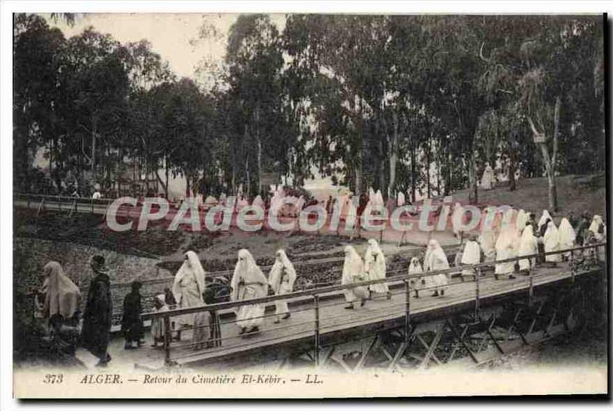 CPA ALGER retour du cimetière El-Kébir