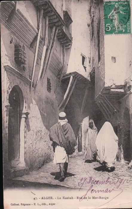 cpa Alger la Kasbah rue de la Mer Rouge