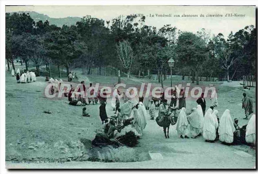 CPA Alger Le Vendredi Aux Alentours Du Cimetiere D' El Kattar