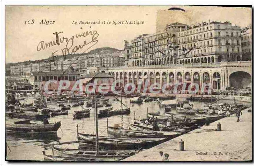 CPA Alger Le Boulevard Et Le Sport Nautique