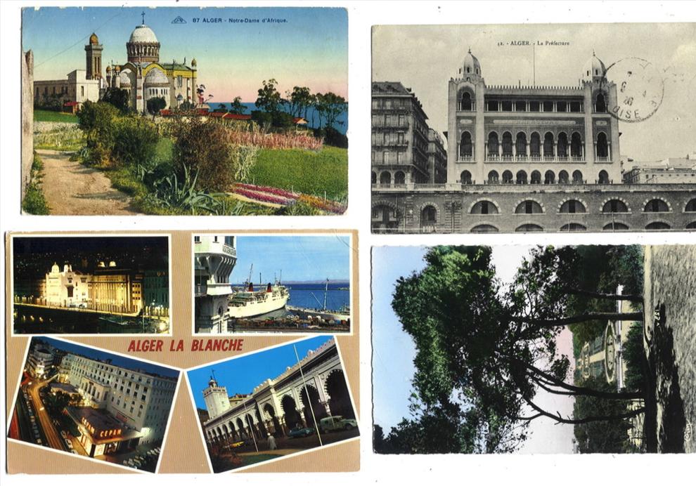 ALGERIE - ALGER - Lot de 4 CP  La Préfecture - Multivues - ND d'Afrique - Jardin d'Essai