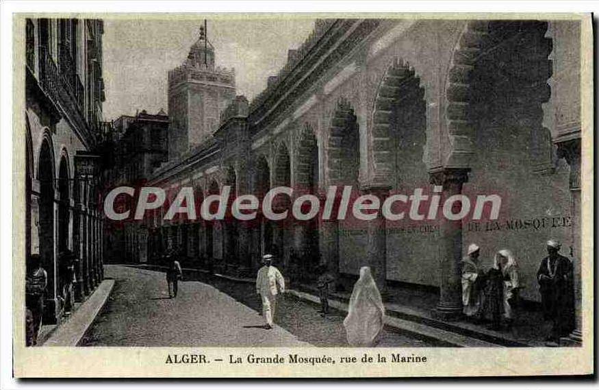 CPA ALGER grande Mosquée rue de la marine