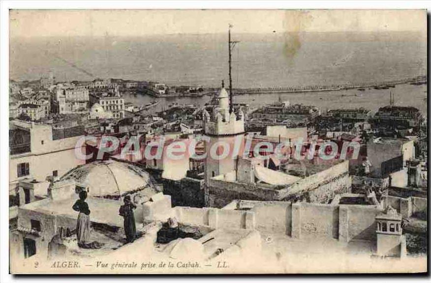 CPA ALGER vue générale prise de la Casbah