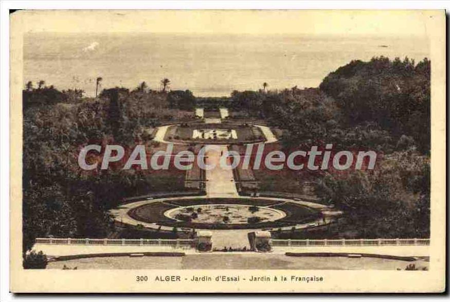 CPA ALGER jardin d'essai à la Française