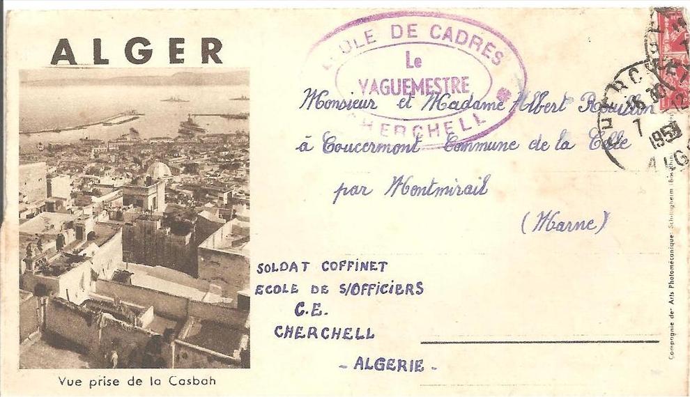 ALGER ......cherchell  ......ecole de cadres...le vaguemestre