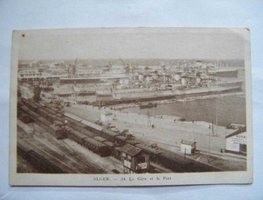 CPA-------- ALGER -- LA GARE ET LE PORT