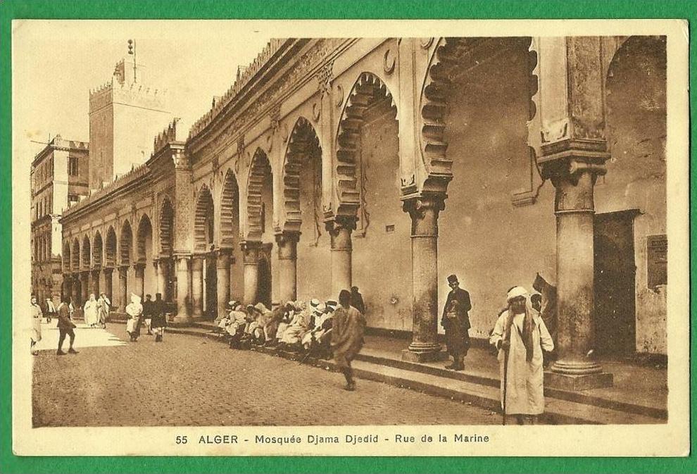 cpa  Algérie  ALGER  -   Mosquée Djama Djedid , Rue de la Marine     .............LMJ19