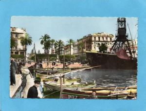 ALGERIE-BONE- coin du port - pécheurs-beau plan animé et cours bertagna-a voyagé en 1959-édition Jansol