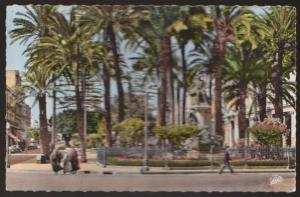 CPSM BONE LA STATUE DE BERTAGNA ET LE COURS  ANNABA ALGERIE ANIMEE