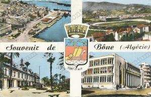 Bone Souvenir Multi vues  Stadium  Algerie,emblem, old  postcard