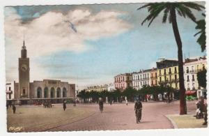 CPSM COLORISEE BONE ( ANNABA ), PLACE DE LA GARE, format 9 cm sur 14 cm environ, ALGERIE