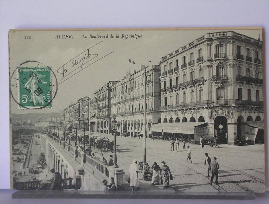 ALGERIE - ALGER - LE BOULEVARD DE LA REPUBLIQUE - 1908
