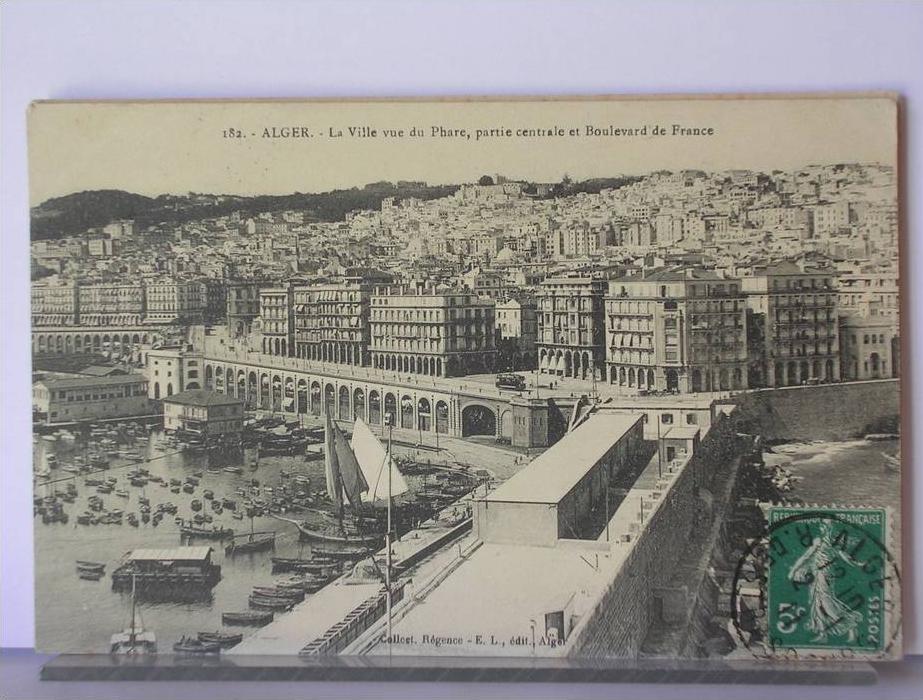 ALGERIE - ALGER - LA VILLE VUE DU PHARE, PARTIE CENTRALE ET BOULEVARD DE FRANCE - 1911