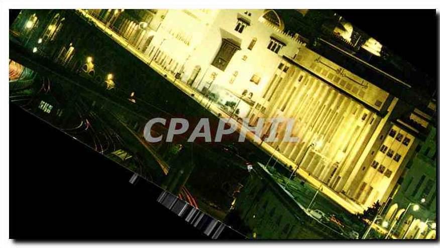 CPM Alger Illuminee L'Hotel de Ville et la Prefecture