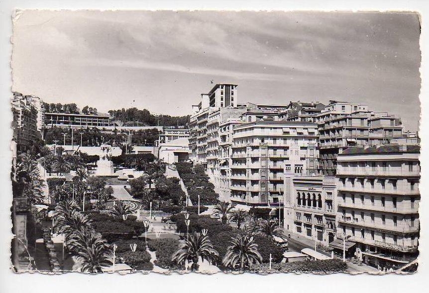 REF 117  CPSM Algerie Alger le boulevard Laferriere et l'hotel Albert