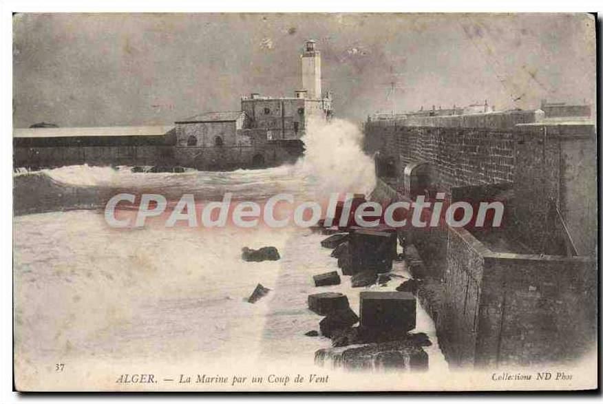 CPA ALGER la Marine par un coup de vent