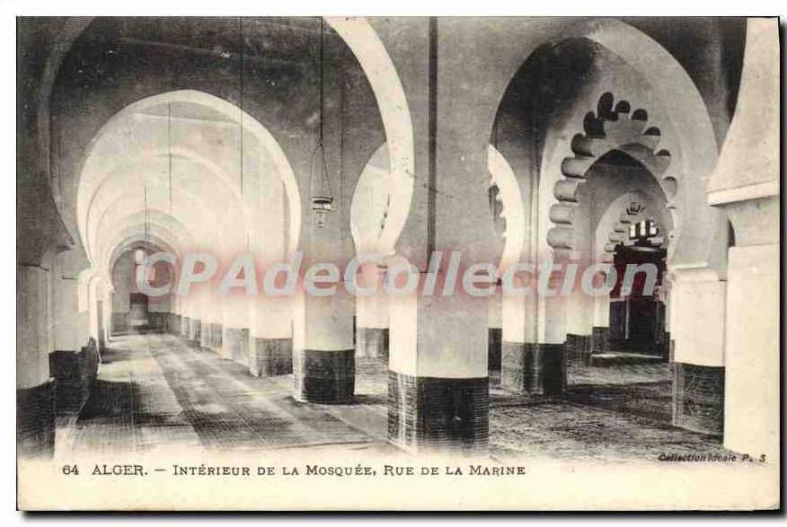 CPA Alger Interieur De La Mosquee Rue De La Marine