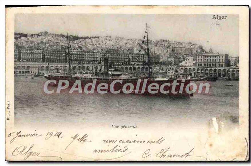 CPA ALGER vue générale bateau