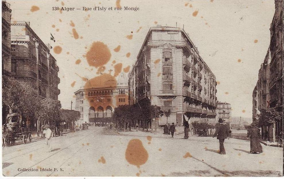 CPA ALGER - Rue d' Isly et rue Monge