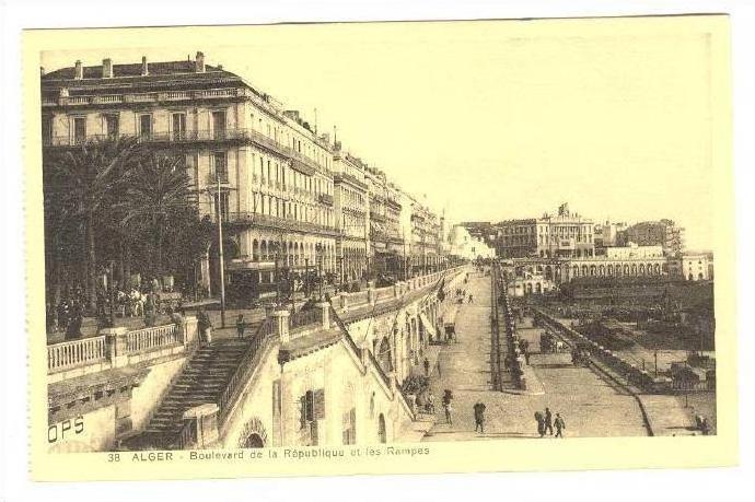 ALGER , Algeria, 1910s Boulevard de la Republique et les Rampes