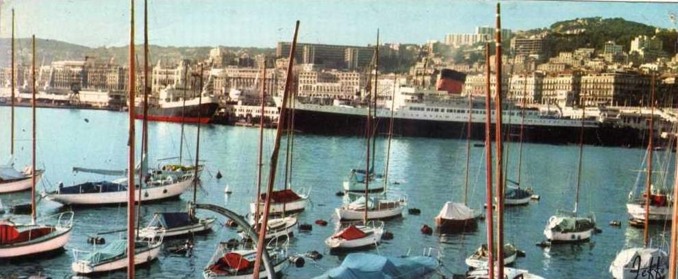 alger ( carte grand format ) port et vue générale