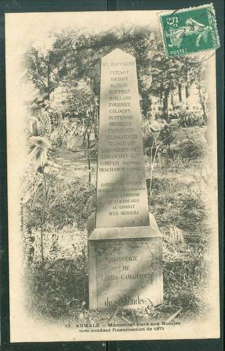 Aumale - monument élevé aux mobiles tués pendant l'insurection de 1871    bcl50