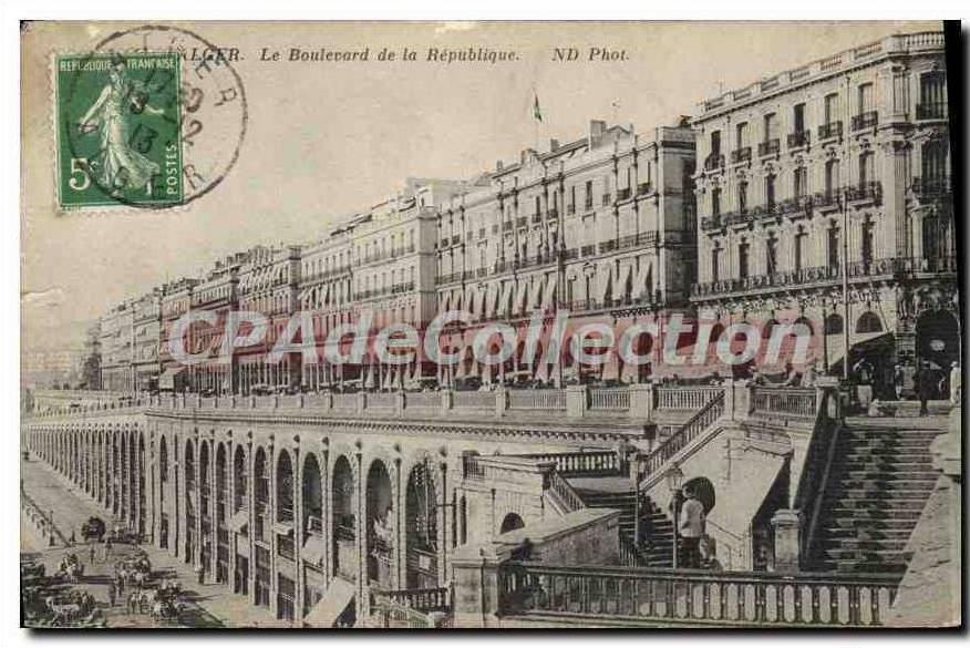 CPA Alger Le Boulevard De La Republique