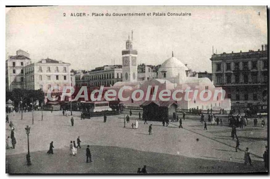 CPA Alger Place Du Governement Et Palais Consulaire
