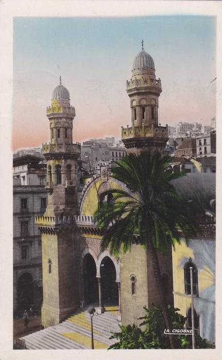 AFRIQUE DU NORD,africa,ALGERIE,ALGER EN 1953,CATHEDRALE,MOSQUEE,E GLISE,TEMPLE ANCIEN,ESCALIER